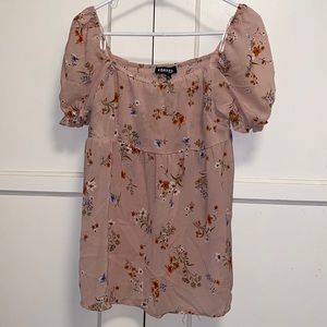 Kontrol Large Peach Floral Print Off Shoulder Blouse